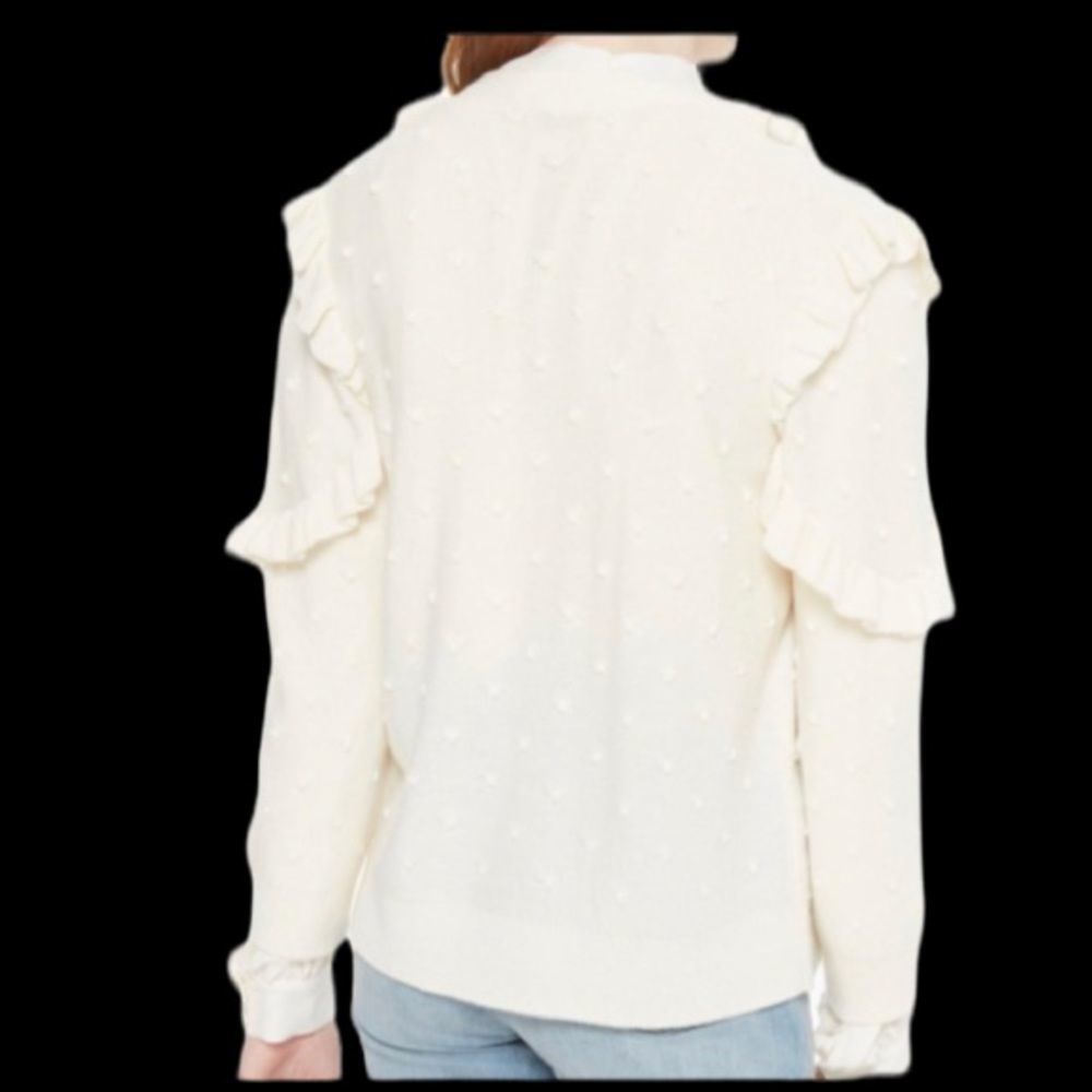 Kate Spade ♠️ Ruffle Pom Cardigan - Picture 3 of 15